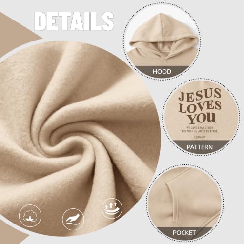 Wrenpies Christian Jesus Love You Hoodie for Men Jesus Is King Faith Religious Bible Verse Hoodies Graphic Fleece Sweatshirt - color: Apricot, size: Large