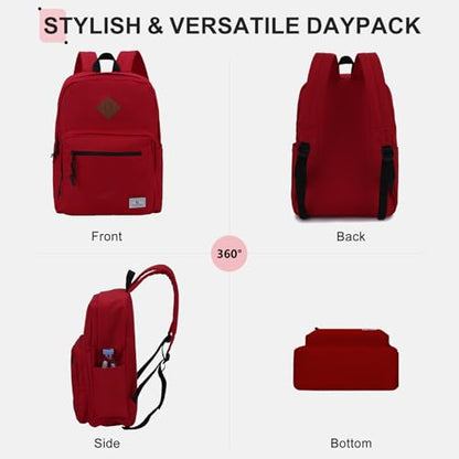 VX VONXURY Kids Backpack for School Travel,16.7 Inch Lightweight Bookbag - color: Red