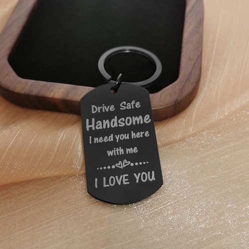 AXEN Christian Gifts for Men, Religious Keychain with Bible Verse Scripture for Dad, Son, Brother, Boyfriend - color: Drive Safe