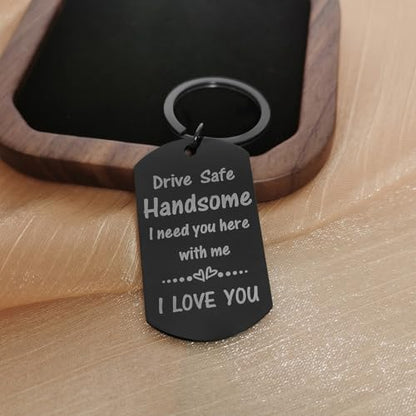 AXEN Christian Gifts for Men, Religious Keychain with Bible Verse Scripture for Dad, Son, Brother, Boyfriend - color: Drive Safe