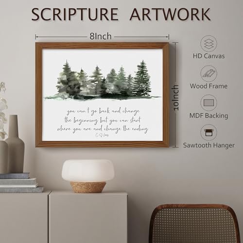 Loomarte Christian Bible Verse Wall Art 8x10 Inch - color: AF24-103-Change Ending, size: 10"L x 8"W