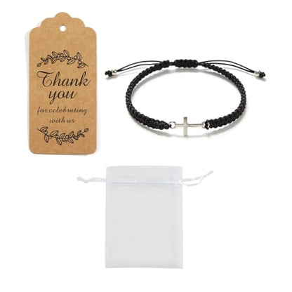 Cross Bracelet with Thank You Card Christian Rope Style Jewelry for Women Religious Appreciation Gift