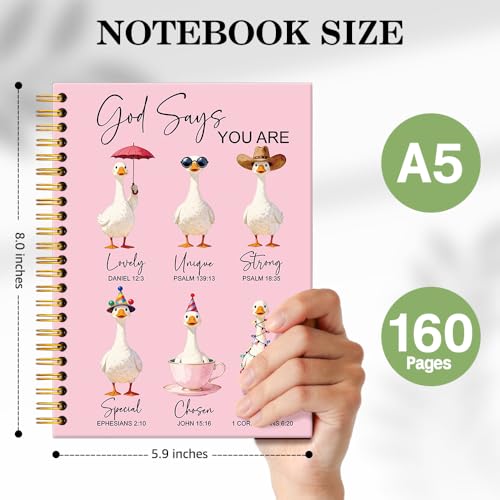 ERHACHAIJIA God Says You are Silly Goose Lined Spiral Notebook for Daughter - color: Pink-white