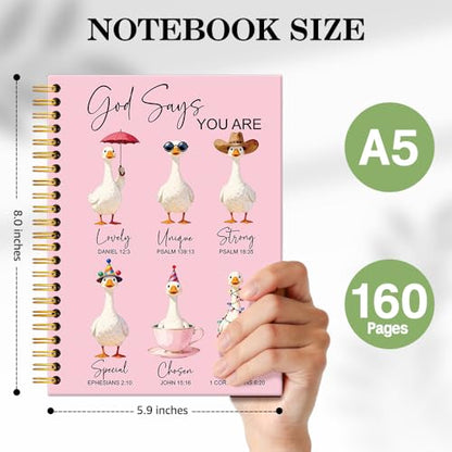 ERHACHAIJIA God Says You are Silly Goose Lined Spiral Notebook for Daughter - color: Pink-white