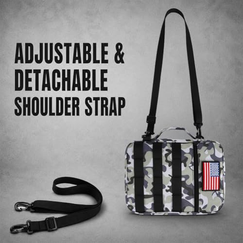 Tactical Bible Cover for Men, Camouflage Bible Case with Molle System, Hook-and-Loop Panels for Personal Patches,with Removable Shoulder Strap, Includes 2 Replaceable Patches - color: Camouflage