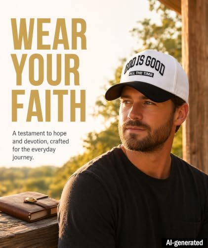 God is Good Hat, Christian Hats for Men & Women Religious Gift - color: Black/White