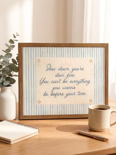 Slow Down You're Doing Fine Motivational Quote Framed Wall Art 12x16in - color: Slow Down You're Doing Fine, size: 16"L x 12"W