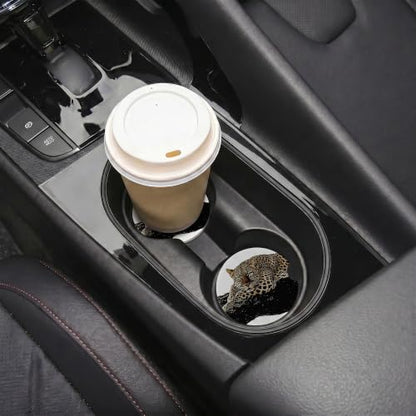 Black Leopard Car Coasters for Cup Holders, Absorbent Car Coaster for Women - color: Black Leopard