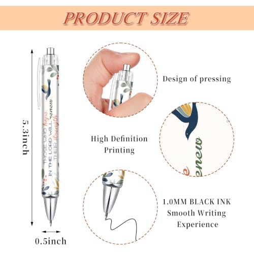 Christian Pens for Women, 6 Pack Floral Bible Verse Ballpoint Pens Gift - color: blue01