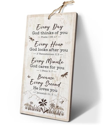 YZEXEZY Inspirational Religious Wall Decor-Christian Sign Bible Verse Sign12"x6" Farmhouse Christian Home Office Decor-Every Day - style: Every Day