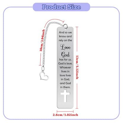 Christian Bookmark Gifts for Women Girls Boys Stainless Steel Bible Verse Bookmark Inspirational Bookmarks Religious Bookmarks for Women Men Girls Baptism Graduation Gift First Communion Gifts - color: Bible Verse Metal Bookmark 01