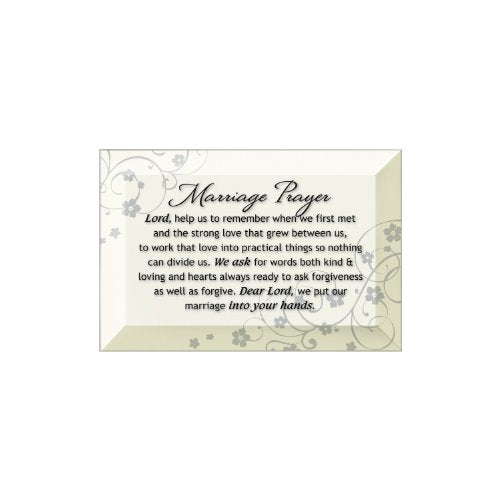 DEXSA Marriage Prayer Beveled Glass Plaque with Easel | Made in the USA