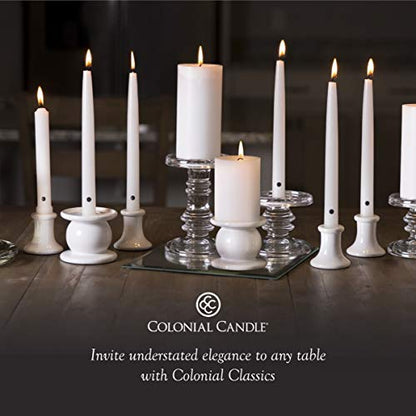 Colonial Candle Handipt Taper Candle, 10 in, White 12 count - color: White, size: 10 In, style: Handipt