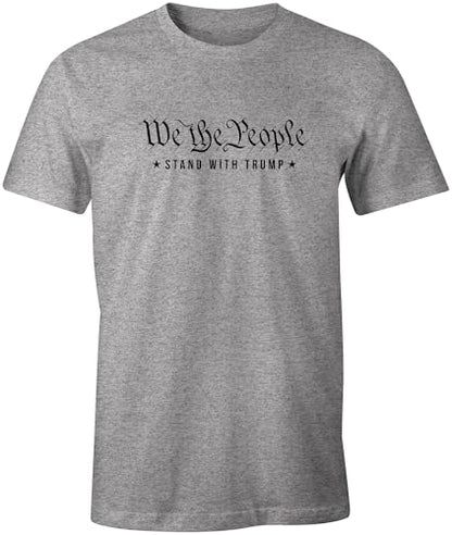 Ink Trendz We The People Stand with Trump 47 President U.S. Constitution GOP Cotton Men's T-Shirt - color: Heather Grey, size: Medium