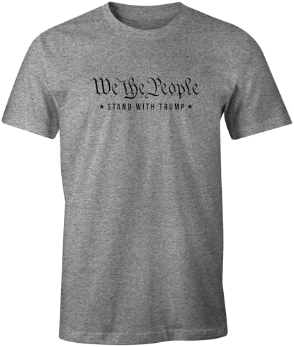 Ink Trendz We The People Stand with Trump 47 President U.S. Constitution GOP Cotton Men's T-Shirt - color: Heather Grey, size: 3X-Large