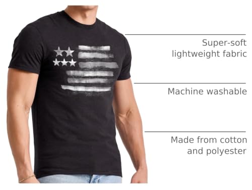 Hanes Men's Essentials Short Sleeve Graphic Tee - color: Black and White Flag, size: X-Large