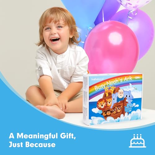 hahaland Noah's Ark Toy Busy Book for Toddlers 1-3 - Baptism Gifts for Boys - style: Noah's Ark
