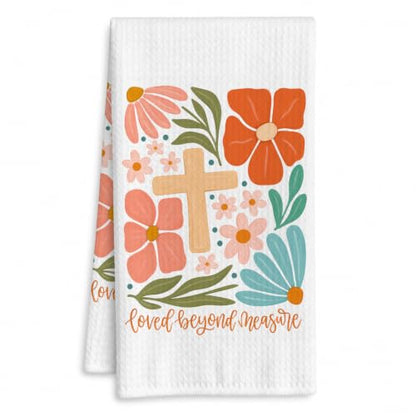 Boho Flower Christian Kitchen Hand Towels 16x24 Inch - color: Boho Flower