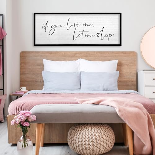 TQianJiang If You Love Me Let Me Sleep Sign, 40"×15", Black - color: If You Love Me Let Me Sleep (Black), size: 40"L x 15"W