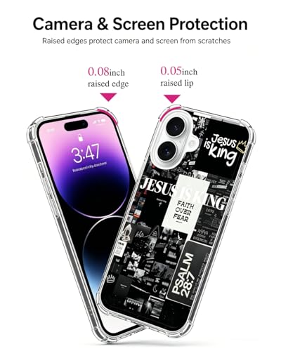 Jesus Faith Phone Case Compatible with iPhone 17, Black Christian Aesthetic Phone Cover for iPhone 17 - color: Christian Aesthetic