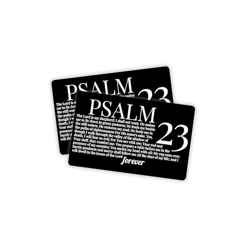 Psalm 23 Bible Verse Metal Wallet Card 2.1x3.3” 1pk The Lord is My Shepherd Graduation Faith Gifts Bookmark Inspirational Christian