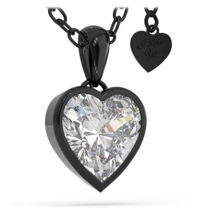 SERASAR Premium Necklace Women| 316L Stainless-Steel | 18 Carat - color: Black, style: Love