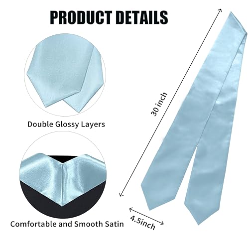 MyGradDay Plain Graduation Stole Colorful Stole for Adult Length 60",Rich in Color - color: Sky Blue