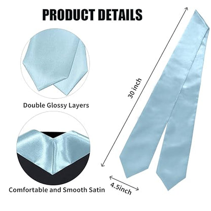 MyGradDay Plain Graduation Stole Colorful Stole for Adult Length 60",Rich in Color - color: Sky Blue