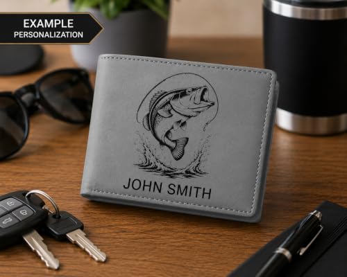 LaserGram Personalized Wallet, Christian Cross (Gray) - color: Gray