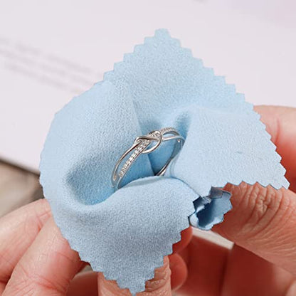 MOROTOLE To My Mom Sterling Silver Ring, Love Knot Silver Ring for Women Forever Linked You And Mom Rings Adjustable Thumb Rings Mother Gifts… - color: Love Rings * 2 (Mother & Daughter Card * 2)