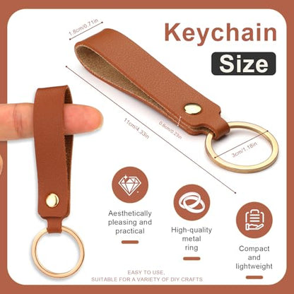 30 Pcs Leather Keychain Kit, PU Leather Key Fob, Key Chains Kit - color: 10colors, 30pcs