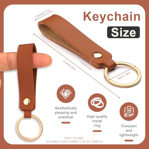 30 Pcs Leather Keychain Kit, PU Leather Key Fob, Key Chains Kit - color: 10colors, 30pcs