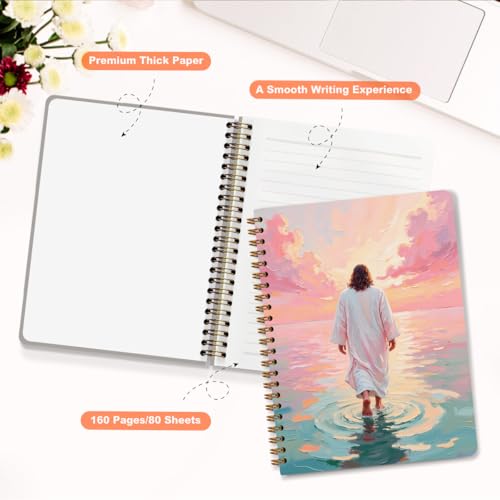 Jesus Christ Notebook, Christian Journals for Women, Church Notes Journal - color: Jesus Walks on Water