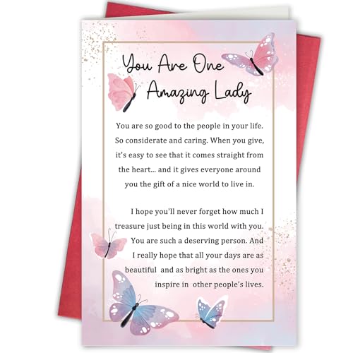 Heartfelt Appreciation Card for Women, Sentimental Birthday Gift for Wife Girlfriend, Friendship Card for Bestie Sister, You Are a Amazing Lady - color: You Are a Amazing Lady