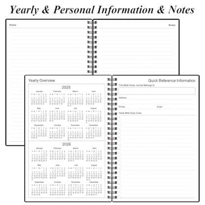 Heveboik Bible Study Journal/Notebook – Church Notes Notebook – Note Taking & Journaling Kit, 5.8" x 8.5", Black - color: Black