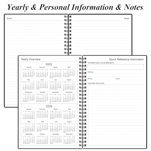 Heveboik Bible Study Journal/Notebook – Church Notes Notebook – Note Taking & Journaling Kit, 5.8" x 8.5", Black - color: Black