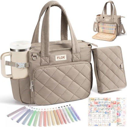 Large Bible Bag for Women, Bible Cover Case w/Study Supplies Journaling Kit
