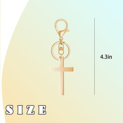 YALLNASL Cross Purse Charm for Handbag Purse Cross Keychain Accessories for Women Men Religious Christian Birthday Gift Ideas - color: Gold