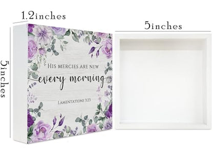 Lamentations 3:23 Bible Verse Sign, Christian Birthday Gifts for Women - color: White02