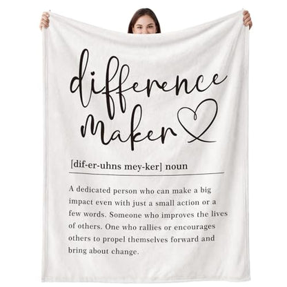 Difference Maker Gifts for Coach Coworker, Flannel Blanket - 50" x 60" - color: Difference Maker