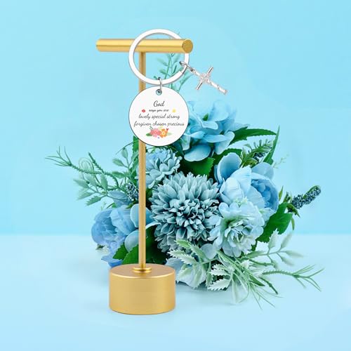 Heigebi Christian Keychain for Women Bible Verse Keychain for Daughter Sister Mom Inspirational Jewelry Christening Keychains - color: Christian Keychain 1