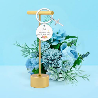 Heigebi Christian Keychain for Women Bible Verse Keychain for Daughter Sister Mom Inspirational Jewelry Christening Keychains - color: Christian Keychain 1
