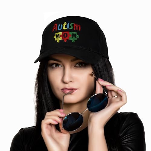 Embroidered Baseball Cap for Women Men Adjustable Baseball Hat Black Baseball Cap Trucker Hat - color: Autism Puzzle