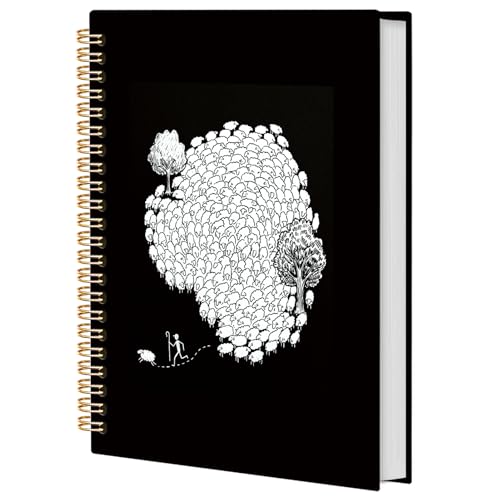 BNHJKFQZ Jesus Leaves the 99 Sheep Christian Spiral Journal Notebook for Women Men, Christian Gifts Hardcover Notebook for Work Note Taking, Black and White Religious Prayer Journals for Writing - color: Bible-Ninety-nine sheep