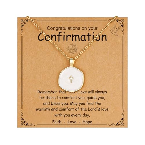 Cross Necklace for Granddaughter Daughter Jewelry Gifts - color: White, style: Confirmation