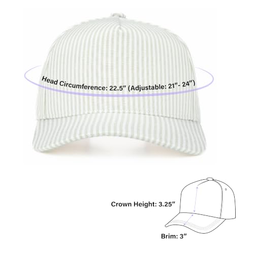 C.C Women's Criss-Cross Ponytail Trucker Hat - Snapback, One Size - color: Cotton Stripe-sage