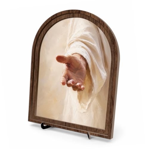 Farmhouse Christian Wood Sign Christian The Hand of God Table Decor 8"×10" - color: color_name15