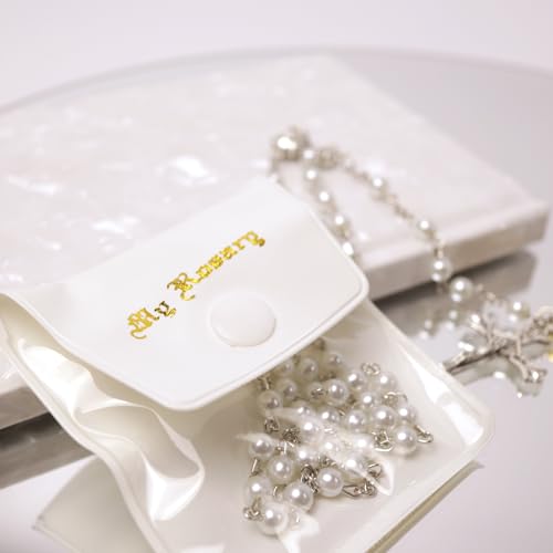 Needzo Timeless White First Communion Boxed Set – The Lord’s Supper Essentials, Scapular, Pin, Rosary, For Ages 15+, Booklet & Pouch