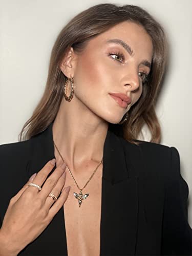Barzel 18k Gold Plated Cubic Zirconia Double Cross Ring - color: Gold