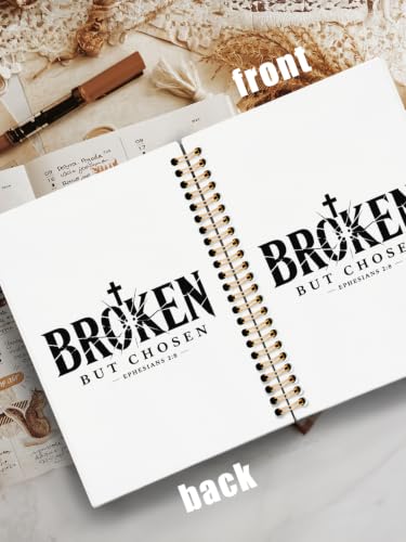 Broken But Chosen Christian Bible Journal Notebook for Women Men - color: broken but chosen